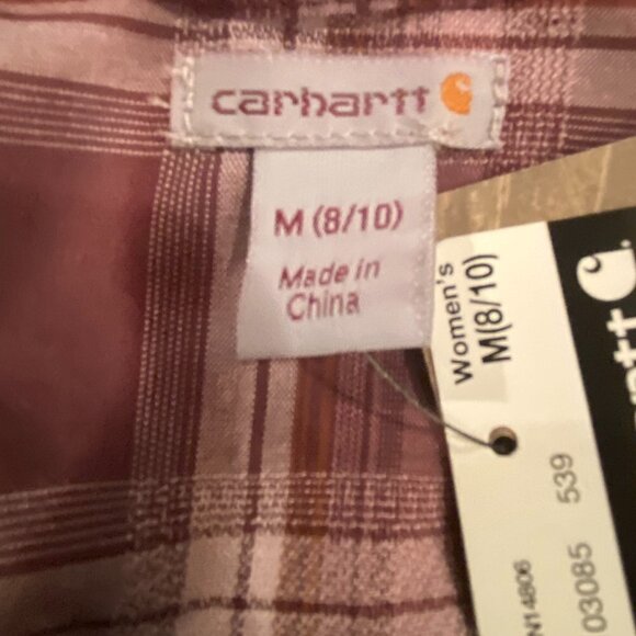 NWT Carhartt Women's Button Down Plaid  Work Shirt Size M (8/10) - Picture 6 of 9